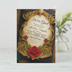 La beauté et la bête douce 16 Invitations