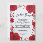 La beauté et la bête douce 16 Invitations Roses (Devant)