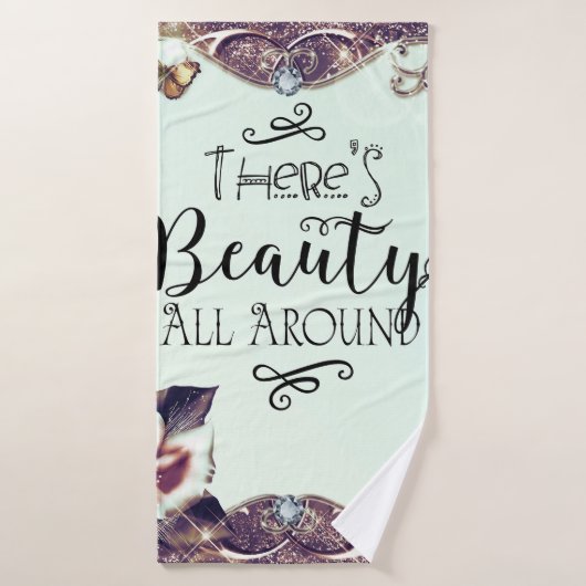 La beauté tout autour des papillons et des Roses (Serviette de bain)