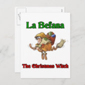 La Befana de Heks van Kerstmis. Feestdagenkaart (Voorkant / Achterkant)