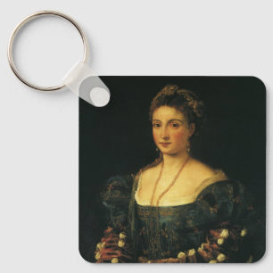 La Bella, Hertogin van Urbino door Titian Sleutelhanger