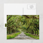 La Belle Allée de Chênes Carte de Remerciements (Devant / Derrière)