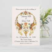 La Belle Serre De Mariage D'Oiseaux Invitations (Debout devant)