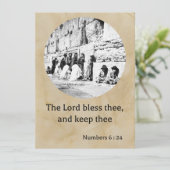 La Bénédiction sacerdotale sur une carte de Jérusa (Debout devant)