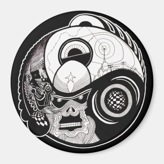 "La bête dans" Mandala Magnet (Devant)