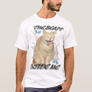 La bête en moi drôle de t-shirt de chat de meme