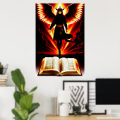 La Bible démoniaque | AI Art Poster (Bureau à domicile)