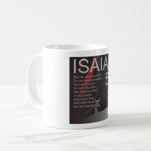 La Bible Verse Mug Day 5, ISAIAH 53:5 (Devant gauche)