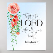 La Bible verse Proverbes Écriture florale affiche (Devant)