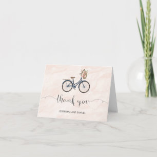 La bicyclette fleurit le carte de remerciements de
