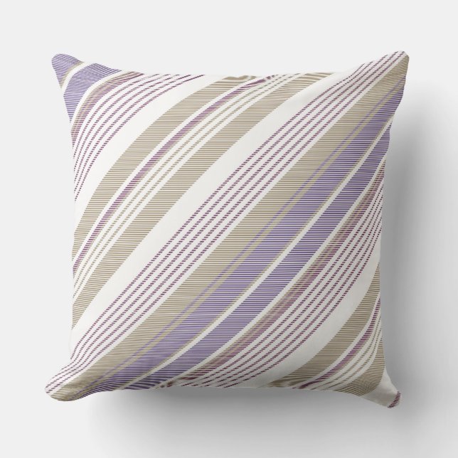 La Bienheureuse Lavande/Tan Stripe Coussin (Recto)