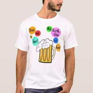 La bière colorée bouillonne T-shirt d'anniversai