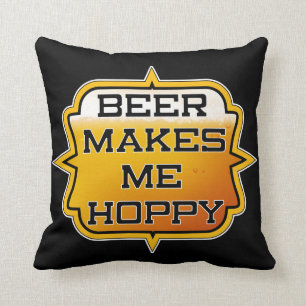 La bière me rend HOPPY - Coussin décoratif 40 cm x