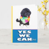 La BO Obama OUI NOUS carte de voeux canine (Fleur jaune)