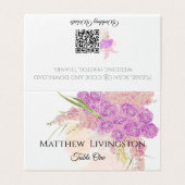 La Boca Rosa blush bow Bouquet Table Number Place (Outside Unfolded)