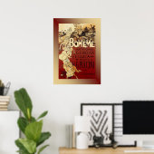La Boheme ~ Puccini Opera 1896 Poster avec Arrière (Bureau à domicile)