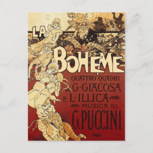 La Bohème - vintage 1896 poster Briefkaart