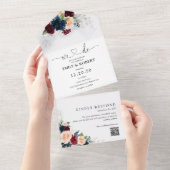 La Bourgogne et la marine en un mariage Invitation (Déchirure)