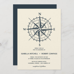 La boussole bleue   FAIRE-PART DE MARIAGE