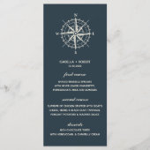 La boussole bleue | Menu Mariage nautique (Devant)