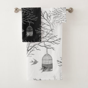 La branche vintage de cage à oiseaux avale