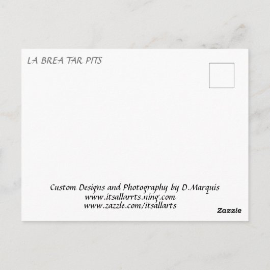 LA BREA TAR PITS #1 Briefkaart (Achterkant)