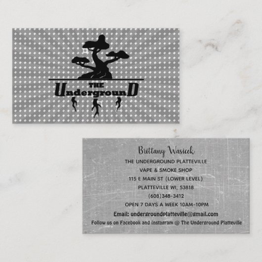 La cage grise Carte de visite souterraine (Devant / Derrière)