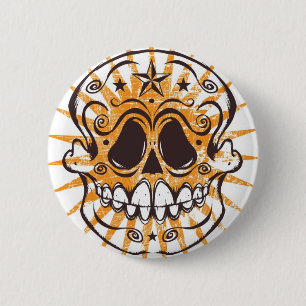 La Calavera 4 - Oranje weg Ronde Button 5,7 Cm