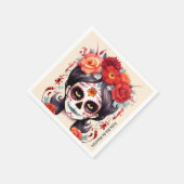 La Calavera Catarina en Flores Rojas 🌹 Servet (Hoek)