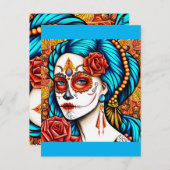 La Calavera Catrina Briefkaart (Voorkant / Achterkant)