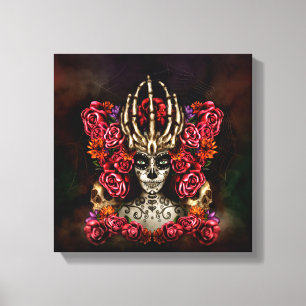 La Calavera Catrina Canvas Afdruk