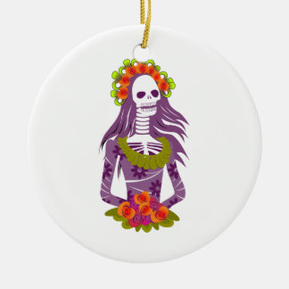 La Calavera Catrina/Dapper Skeleton/Elegant Skull Keramisch Ornament