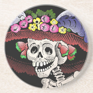 La Calavera Catrina (onderzetter) Zandsteen Onderzetter