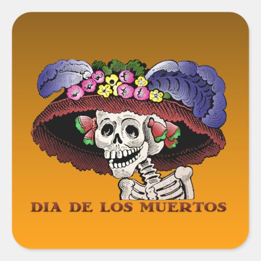 La Calavera Catrina [stickers] Vierkante Sticker (Voorkant)