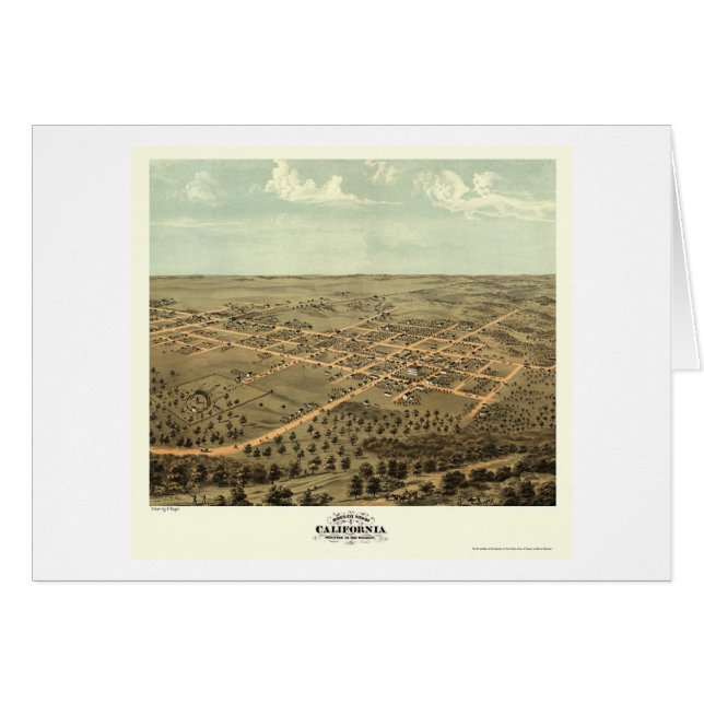 La Californie, carte panoramique de MOIS - 1869 (Devant horizontal)