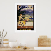 La Californie cet été. Affiche Voyage en train (Cuisine)