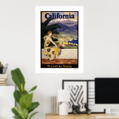 La Californie cet été. Affiche Voyage en train (Bureau à domicile)