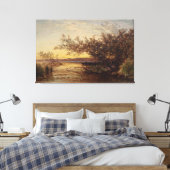 La Camargue, Coucher de Soleil – Félix Ziem Canvas Afdruk (Insitu (Slaapkamer))