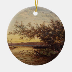 La Camargue, Coucher de Soleil – Félix Ziem Keramisch Ornament