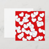 La Carte "Amour", Rouge Avec De Nombreux Coeurs Bl (Devant / Derrière)
