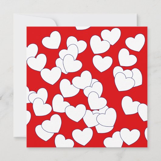 La Carte "Amour", Rouge Avec De Nombreux Coeurs Bl (Devant)