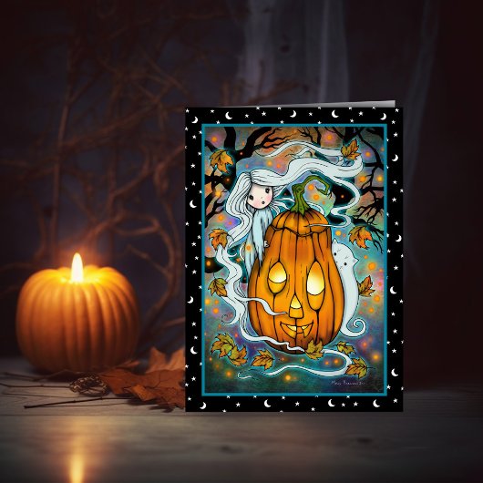 La carte artistique Halloween du fantôme et de la 