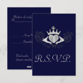 La carte Claddagh R.S.V.P (Argent) (Devant / Derrière)