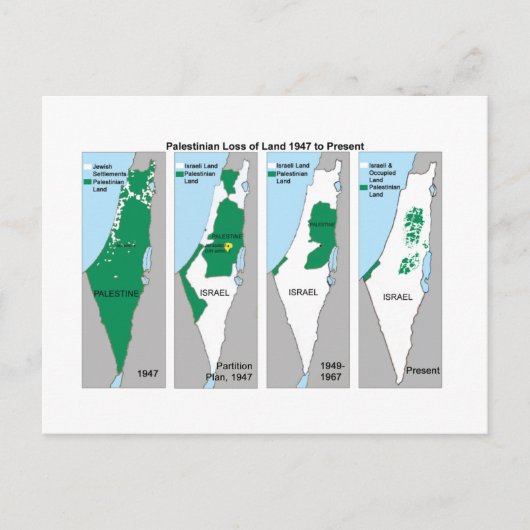 La carte craintive de la Palestine - carte postale (Devant)