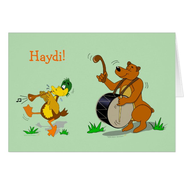 La carte d'animaux de danse folklorique de bande (Devant horizontal)