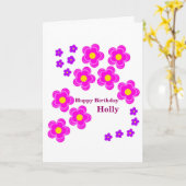 La carte d'anniversaire de fleur, personnalisent (Fleur jaune)