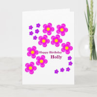 La carte d'anniversaire de fleur, personnalisent