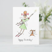 La carte d'anniversaire de la petite fille (Debout devant)