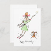 La carte d'anniversaire de la petite fille (Devant / Derrière)