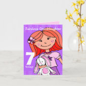 La carte d'anniversaire de la petite fille aux che (Fleur jaune)